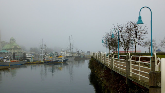 Looking into Nanaimo Harbour and along the Cameron Island walk