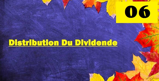 Ecriture comptable de la distribution du dividende