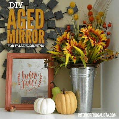 DIY Aged Mirror For Fall Decorating