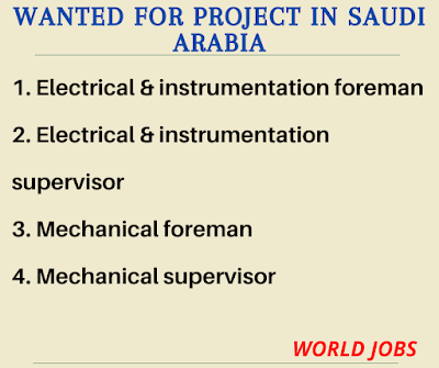 Wanted for project in Saudi Arabia