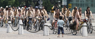 Naked cycling for cyclists' rights