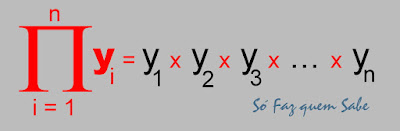 Produtório dos valores da variável y, começando do primeiro com o i=1 e terminando no último com o i=n