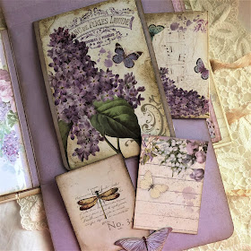 Sara Emily Barker https://sarascloset1.blogspot.com/2019/05/mini-album-tour-featuring-stamperia.html Stamperia Lilac Flowers Tim Holtz Entomology Lace Baseboard Frames Mini Album Tour 21