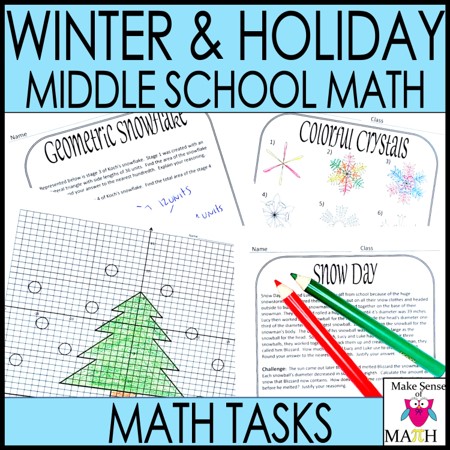 Christmas Activity Worksheets for Middle School Math - Make ...