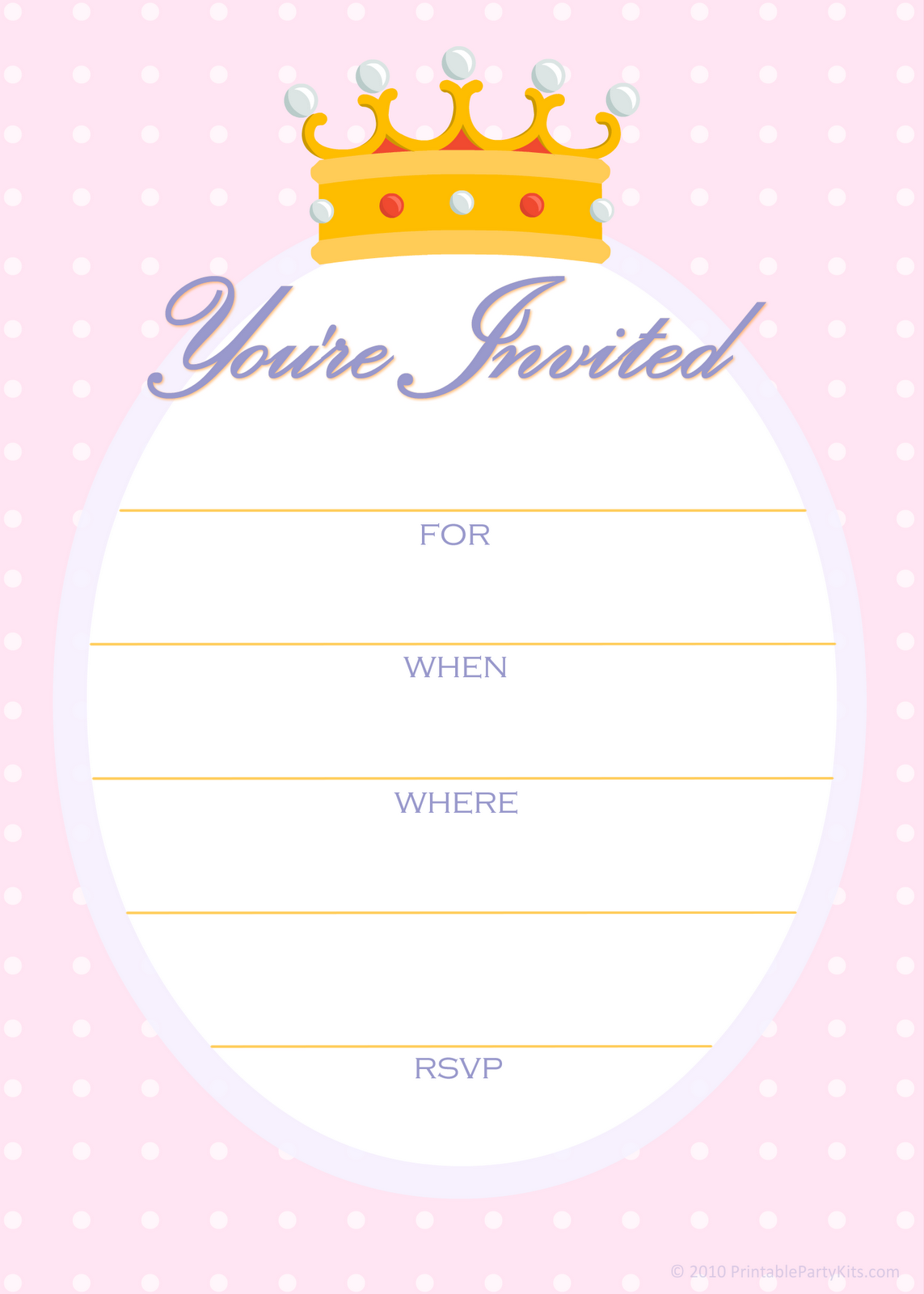 Free Printable Party Invitations: Free Invitations for a Princess 