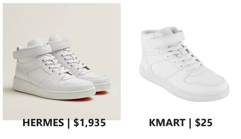 Kmart dupe of HERMES sneakers