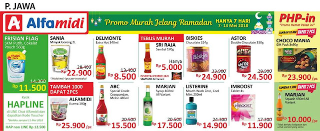 Katalog Promo ALFAMIDI Hemat Satu Pekan Periode 7 - 13 Mei 2018