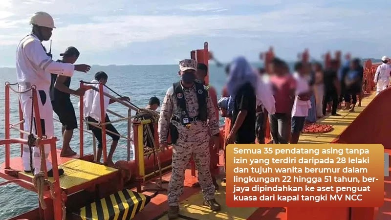 Bot penyeludup karam: Seorang maut, 35 pendatang asing diselamatkan