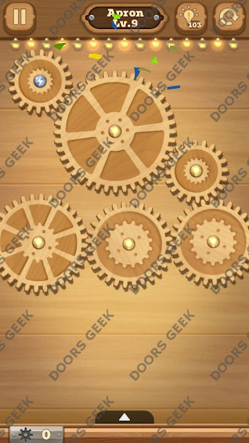 Fix it: Gear Puzzle [Apron] Level 9 Solution, Cheats, Walkthrough for Android, iPhone, iPad and iPod