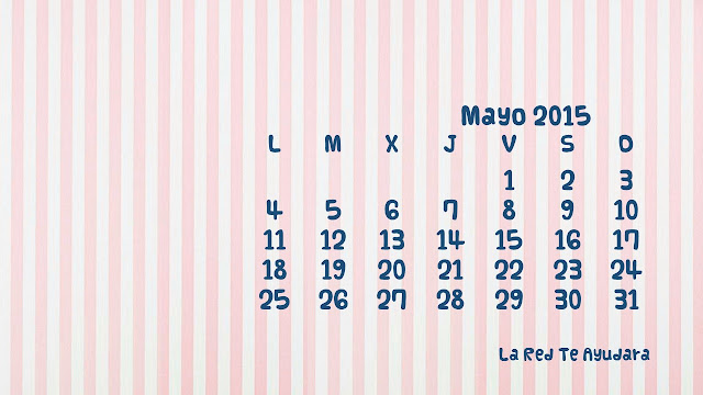 Fondo Escritorio con calendario Mayo 2015