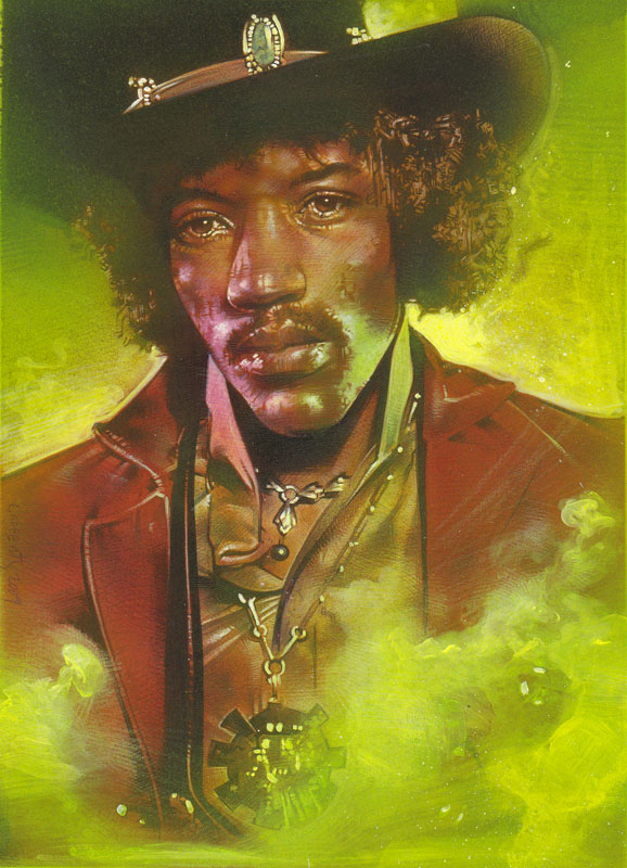 Jimi Hendrix Original art by Jeff Lafferty