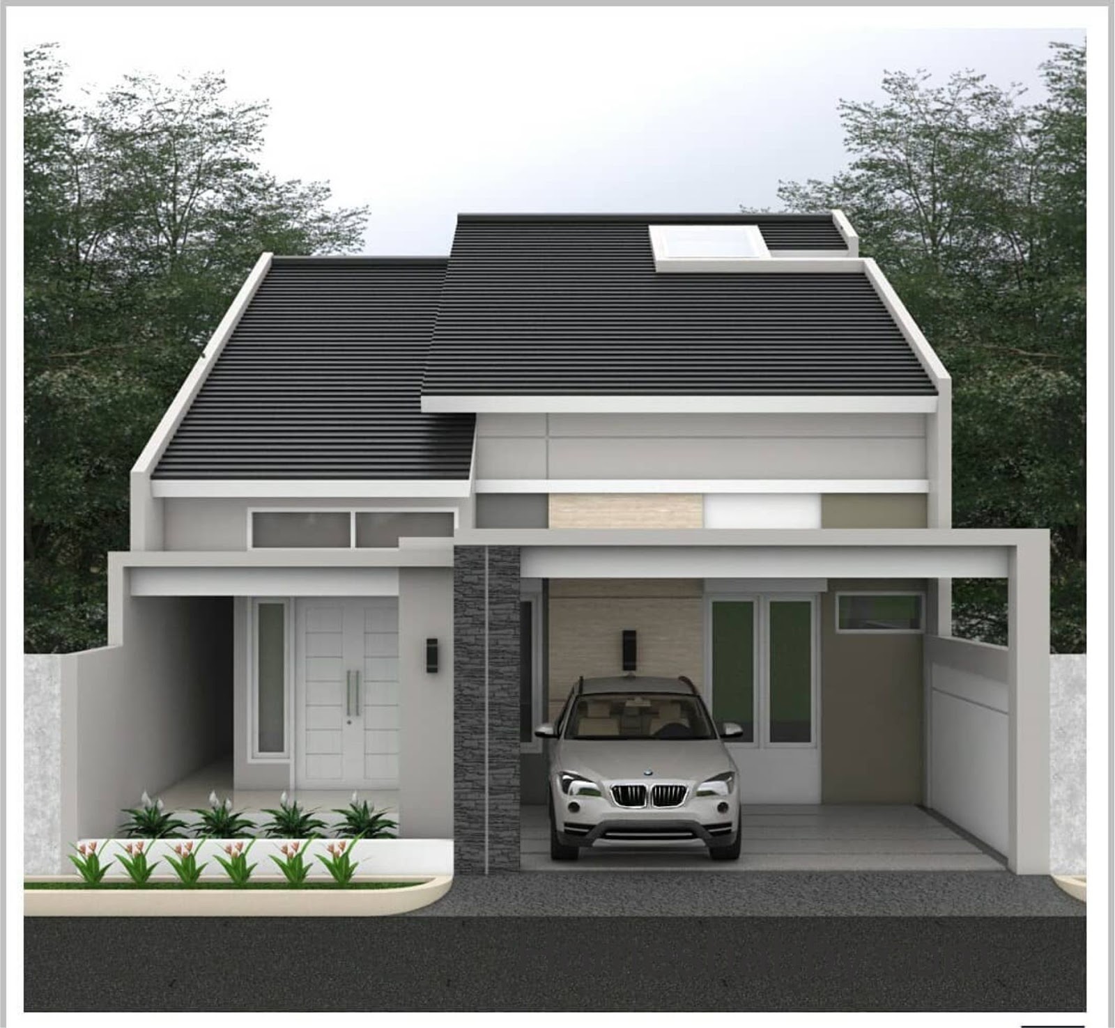 Desain Dan Denah Rumah Ukuran 9 X 18 M Dengan Ventilasi Atap Kaca Dan Taman Minimalis Di Dalam Rumah Yang Terkesan Asri Homeshabbycom Design Home Plans