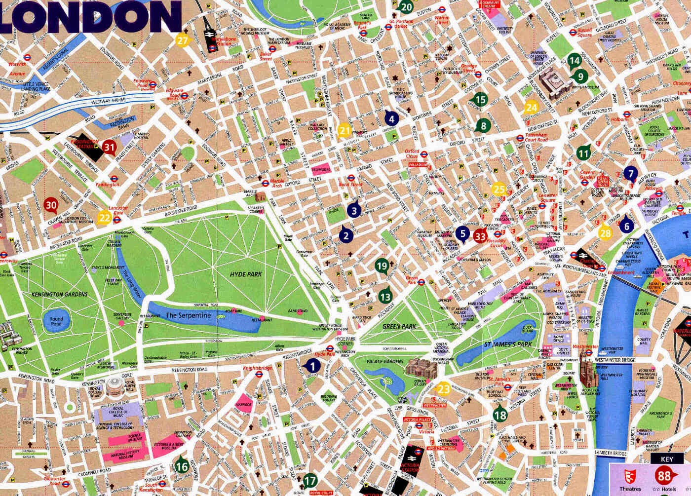 Map Of London Attractions