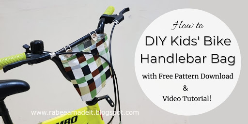 sew, diy handlebar bag, pattern, video, rabeeamadeit, kids, children, bicycle, cycle, bike, diy, quick and easy, tutorial, free pattern