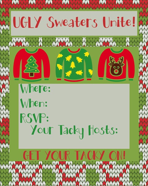 Free Printable Ugly Sweater Party Invitations 4