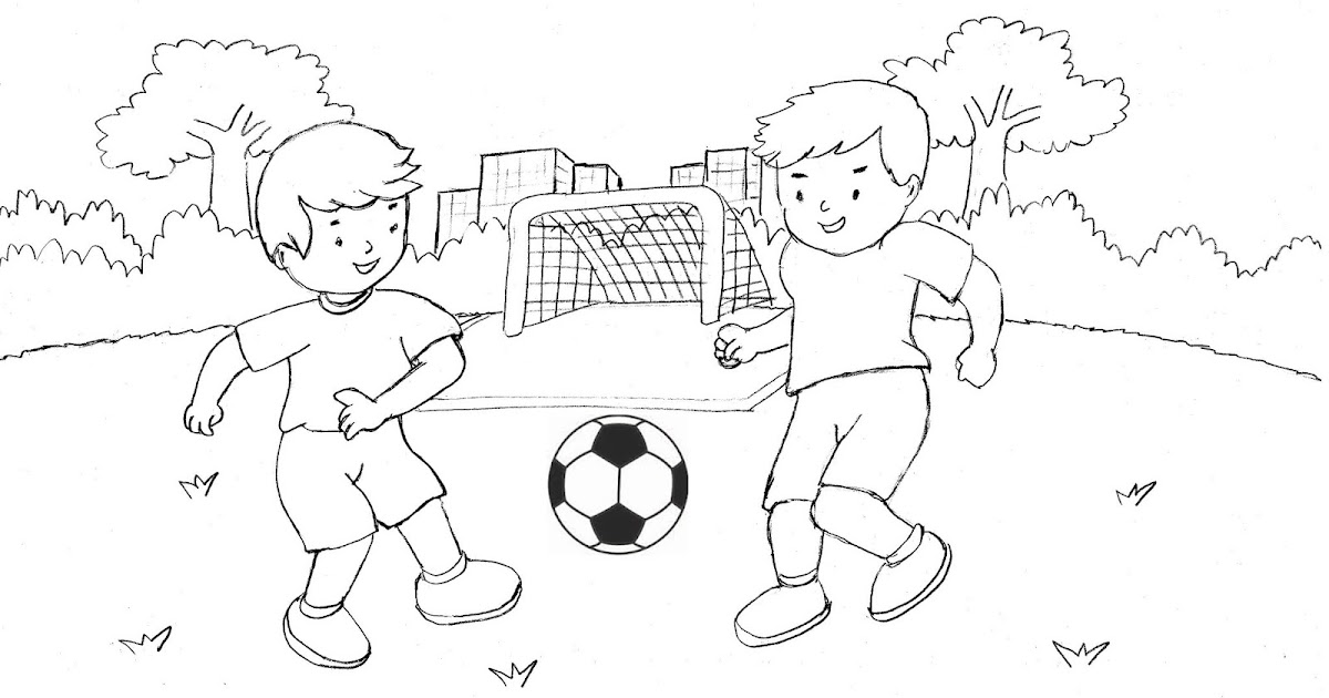15 Gambar  Kartun  Anak  Sedang  Bermain  Bola  Kumpulan 