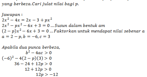 Contoh Soalan Persamaan Kuadratik - Tersoal l