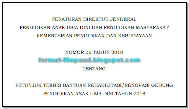 Juknis Bantuan Rehabilitasi Gedung PAUD Tahun 2018