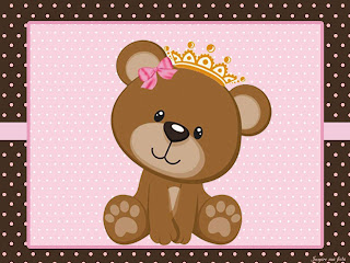 Princes Bear  Free Printable Invitations, Labels or Cards.