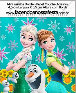 Frozen Fever Party Free Printable Candy Bar Labels.