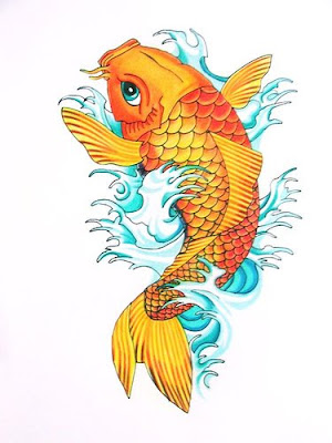 Freehand koi carp tattoo cover by master ya of thai tattoo studio.