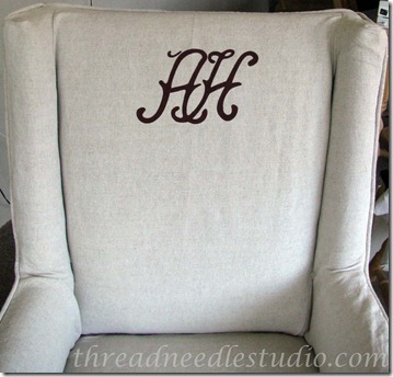 hewitt monogram wing chair