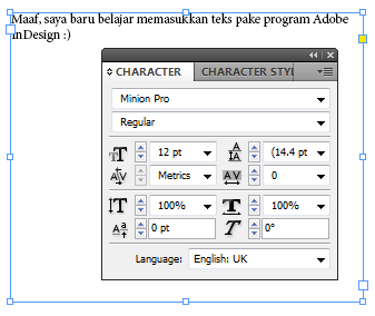 Warung Desainer Adobe Indesign Dasar Memasukkan Teks Dan