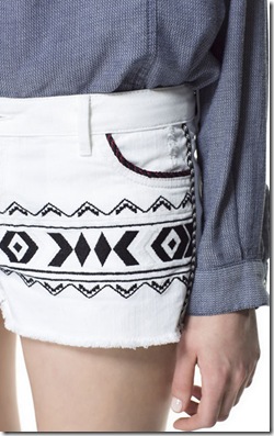 zara aztec shorts