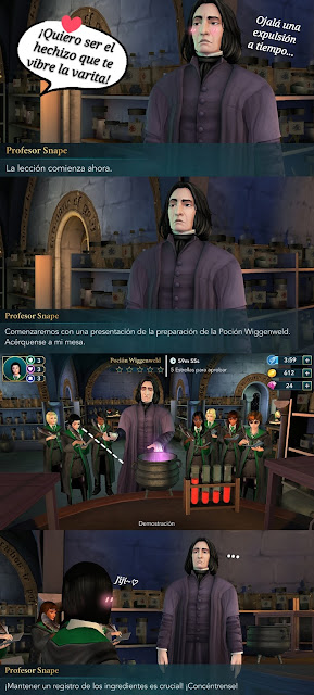 Hogwarts Mystery fotonovela snape sonrojado