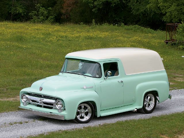 1956 ford f100 panel truck hot rod picture 2