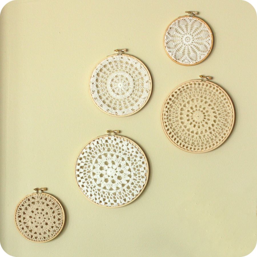 little lovelies: doily wall art