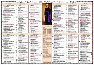 Calendar Romano-Catolic 2018,