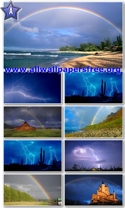30 Beautiful Rainbows and Lightnings Full HD Wallpapers 1080p