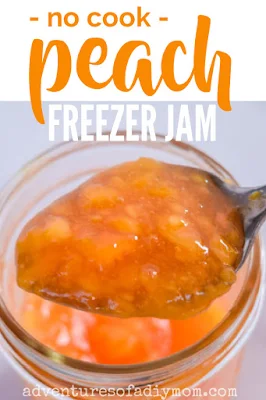 a spoonful of peach freezer jam