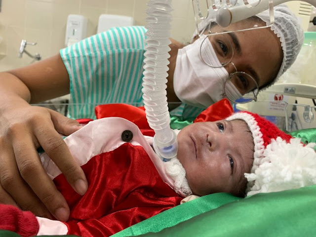 Maternidade Frei Damião celebra Natal com ensaio fotográfico para bebês prematuros