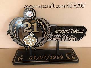 No.A299 COOK ISLAND AND SAMOAN 21ST KEY 70CM - GOLD NAME