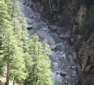 Picture of Jhanvi River at Bhaironghati near Gangotri Temple Uttarakhand