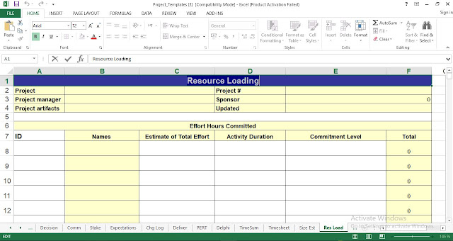 Resource Loading Template