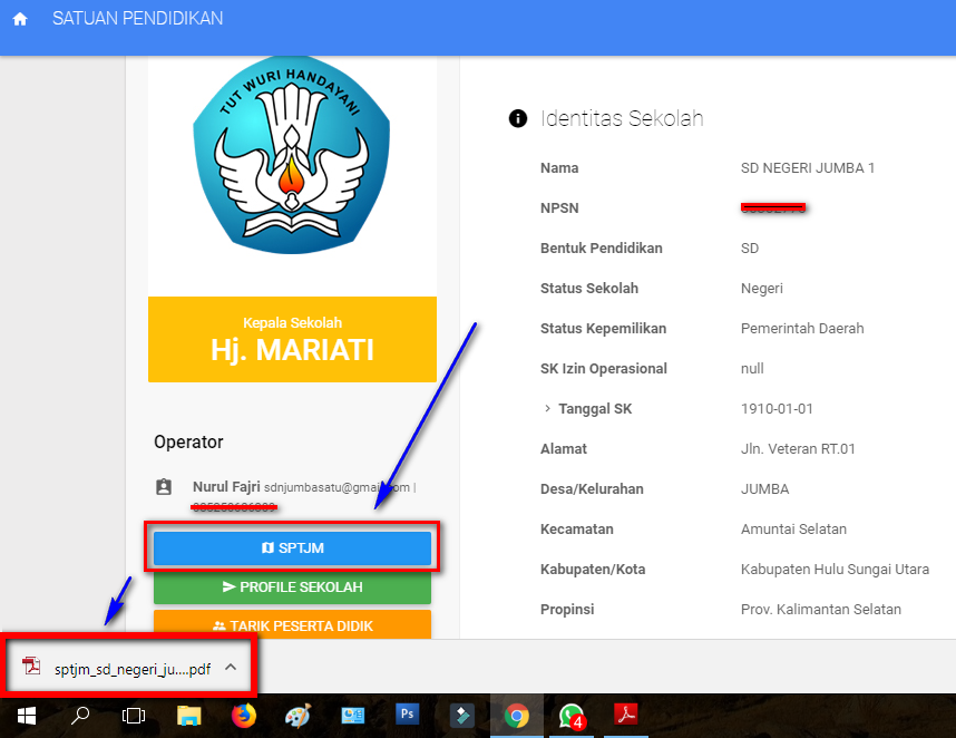 Cara Download dan Cetak SPTJM Dapodik 2018 Terbaru ~ SDN 