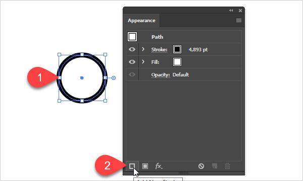 Add new stroke in Illustrator