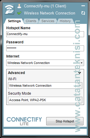 sharing koneksi internet dengan connectify