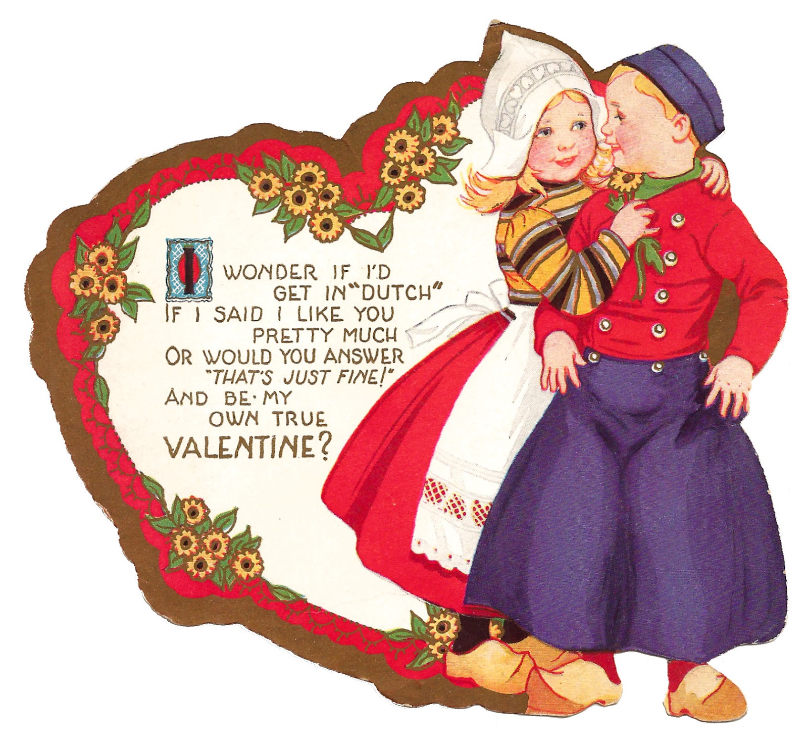 Antique Images: Free Printable Valentine Dutch Couple ...