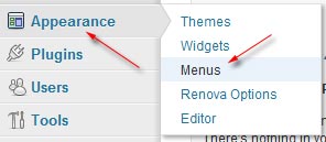 menu wordpress