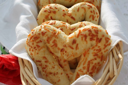 CHEESY Heart-shaped Bread Sticks