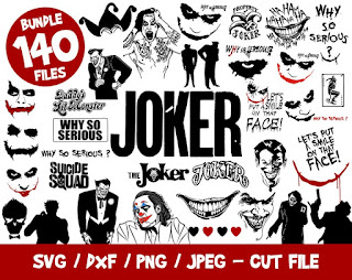 Joker 140 Files Bundle, The Joker Bundle SVG, Joker Cricut Silhouette, Batman, Why So Serious Vector, Suicide Squad, The Joker, Cut File