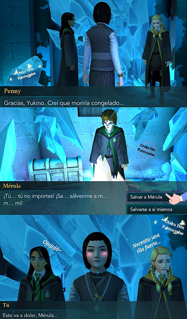 Hogwarts Mystery fotonovela Merula congelada