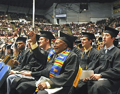 Clarence Garrett at the graduation ceremony