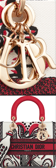 ♦Medium latte multicolor cupidon embroidery Lady D-Lite bag #dior #bags #red #brilliantluxury