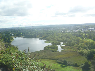 a view of Duddingston Loch from the road round Arthur's Seat