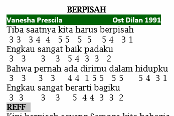 Berpisah Ost. Dilan 1991 Vanesha Prescila